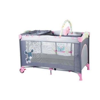 Patut pliant Babygo cu 2 nivele Sleepwell, Roz Patut pliant Babygo cu 2 nivele Sleepwell, Roz