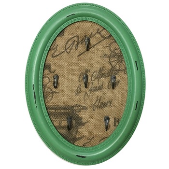Cuier chei Memories verde 30x40 cm, lemn vintage, 6 brate Cuier chei Memories verde 30x40 cm, lemn vintage, 6 brate