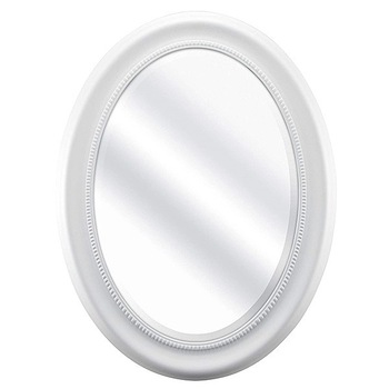 Oglinda alba mireasa Amber 36x53cm, Rama ovala MDF Oglinda alba mireasa Amber 36x53cm, Rama ovala MDF