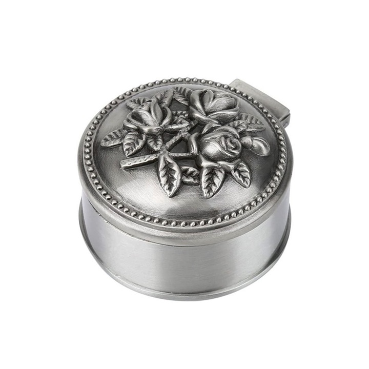 Cutie bijuterii antimoniu Beauty 5.5x3cm, Argintie