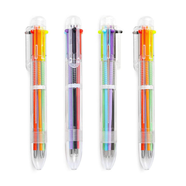 Set 4 pixuri gel retractabile 0.7mm, TREXORA, multicolor, din plastic