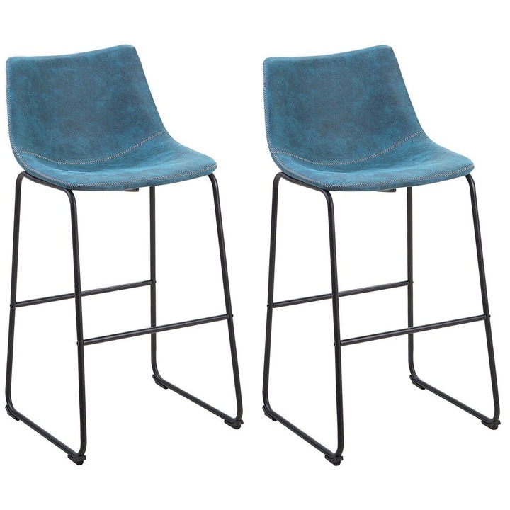Set de 2 scaune de bar Franks Albastru marin