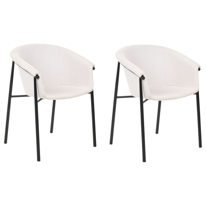 Set de 2 scaune dining Ames Bej deschis