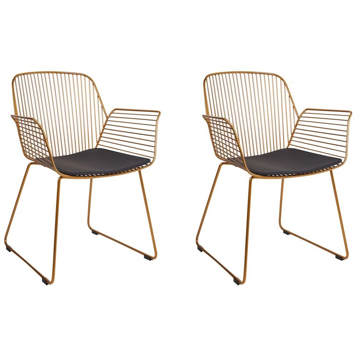 Set de 2 scaune dining Appleton Metal Auriu