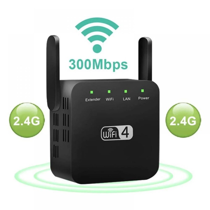YANYXR WiFi bővítő 2.4GHz 300Mbps 4 külső antenna fehér