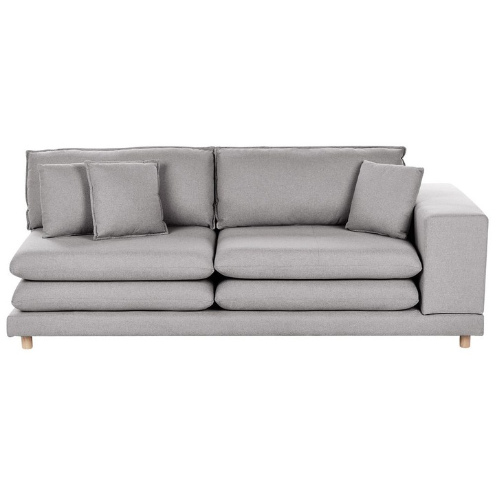 Canapea cu 2 locuri din tesatura gri Heden