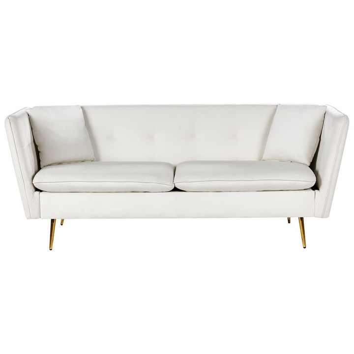 Canapea cu 3 locuri din catifea alba Frederica