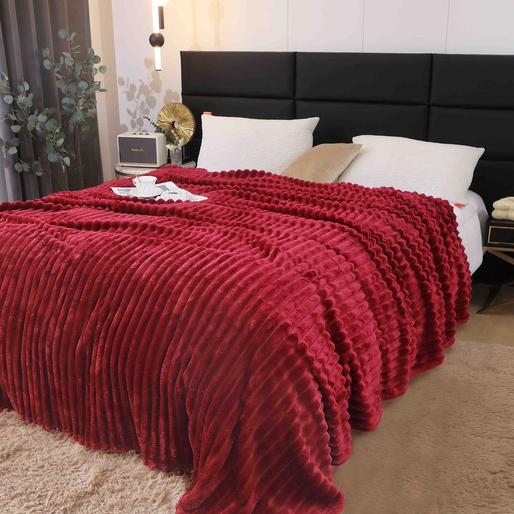 Patura Cocolino Dubla, Super Soft, 200 x 230 cm, Rosu