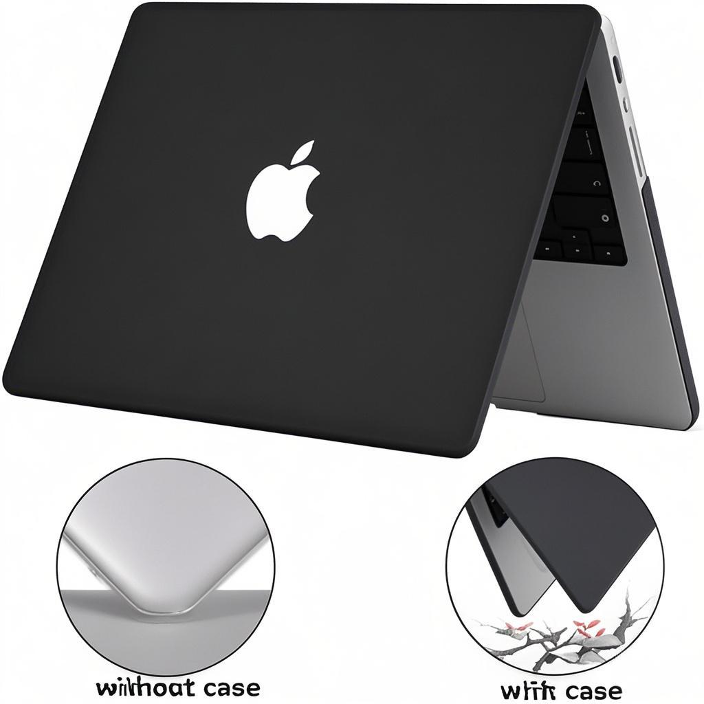 Husa pentru laptop, 13,6 inch, neagra, material PVC, rezistenta la socuri, design decupat, pentru modelele A2681/A3113