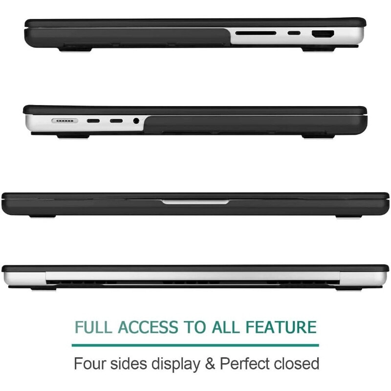 Husa pentru laptop, 13,6 inch, neagra, material PVC, rezistenta la socuri, design decupat, pentru modelele A2681/A3113
