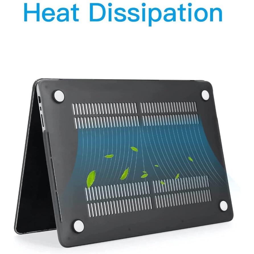 Husa pentru laptop, 13,6 inch, neagra, material PVC, rezistenta la socuri, design decupat, pentru modelele A2681/A3113