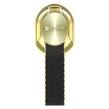 Suport universal pentru telefon 4smarts Finger Strap gold/black Suport universal pentru telefon 4smarts Finger Strap gold/black