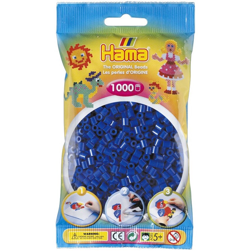 Margele de calcat HAMA MIDI ALBASTRU, 1000 buc in pungulita