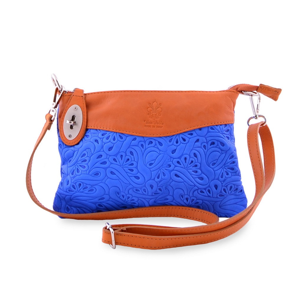 Geanta casual Daisy, de dama, piele naturala, culoare albastra