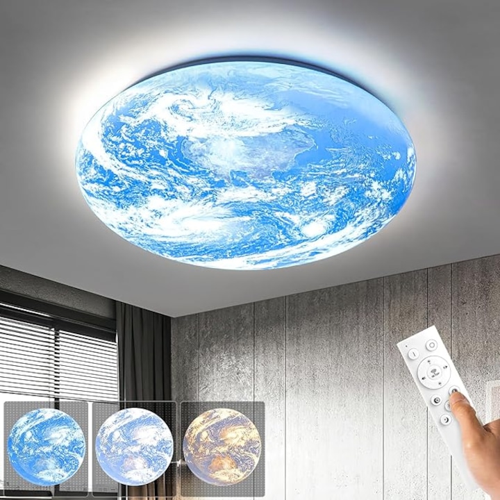 JIJU® Led полилей за таван, D50cm под, 80W топла, студена и неутрална светлина
