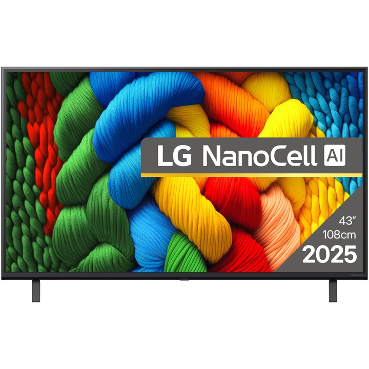 Телевизор LG NanoCell 43NANO80A3B, 43" (108 см), Smart, 4K Ultra HD, Клас G (Модел 2025)