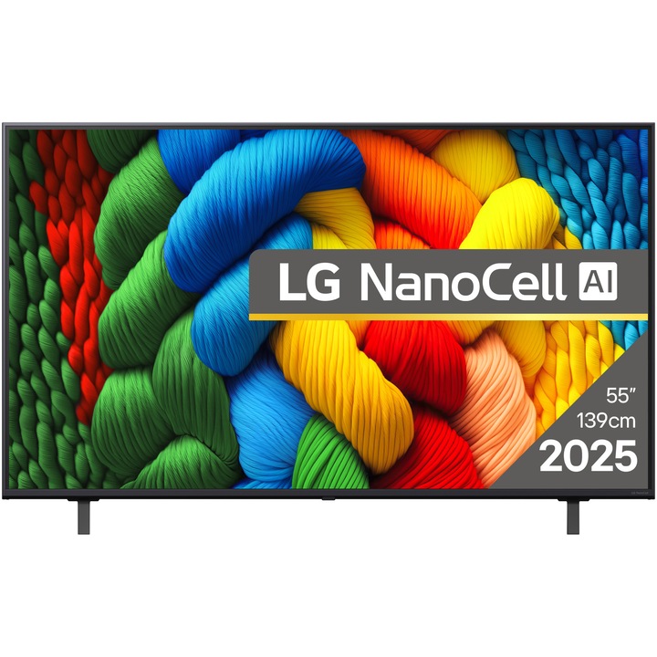 Телевизор LG NanoCell 55NANO80A3B, 55" (139 см), Smart, 4K Ultra HD, Клас G (Модел 2025)