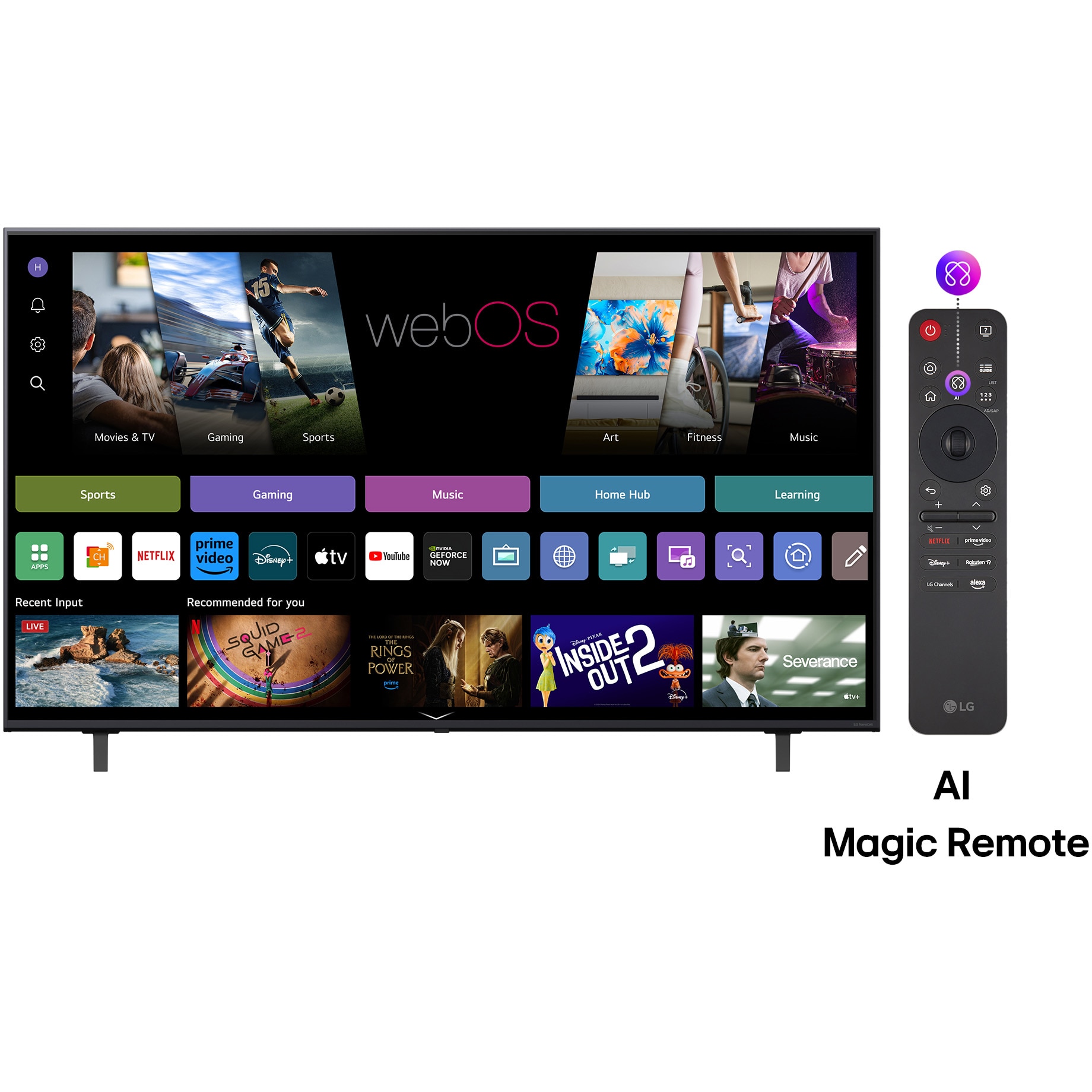 Televizor LG NanoCell 65NANO80A3B, 164 cm, Smart, 4K Ultra HD, Clasa F (Model 2025)
