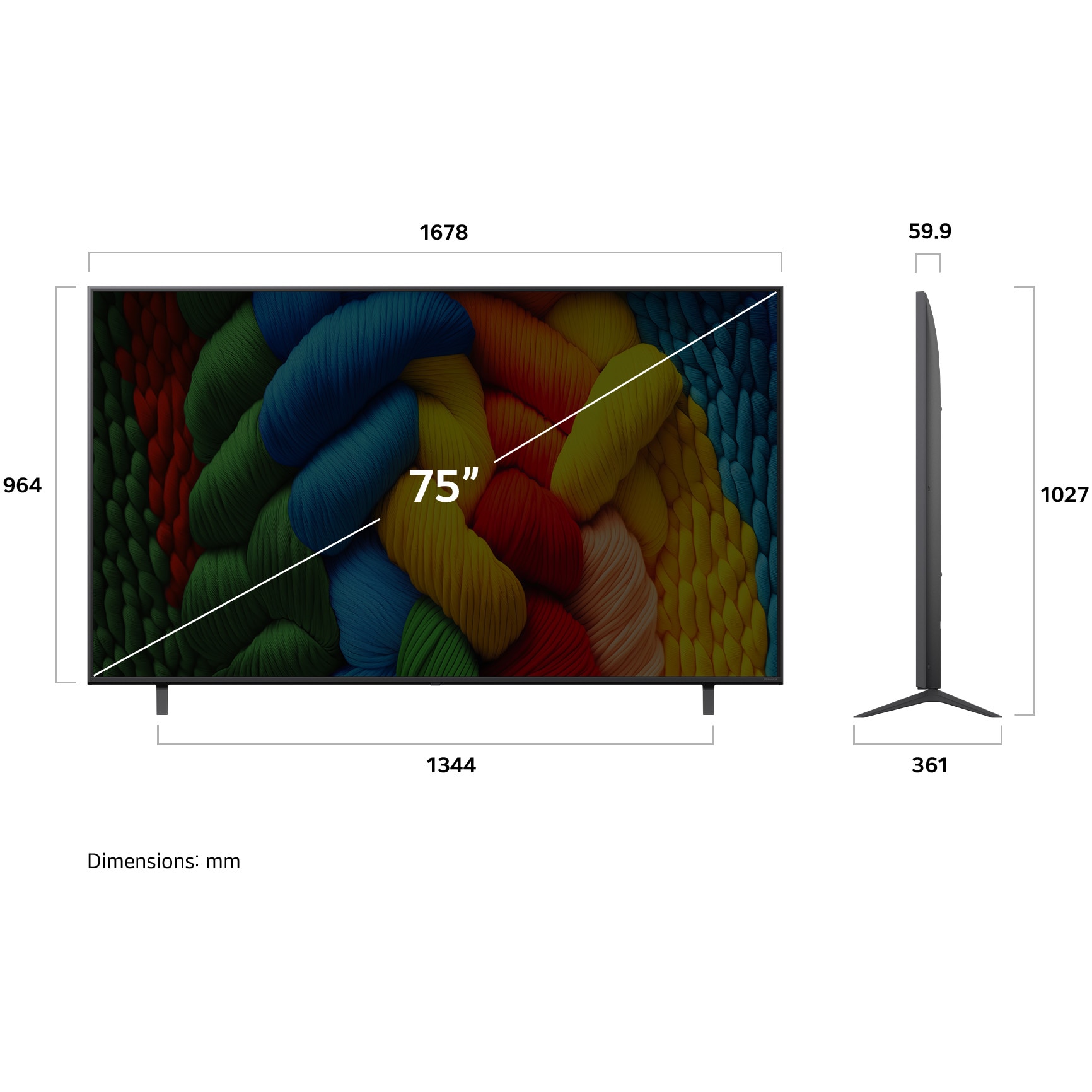 Televizor LG NanoCell 75NANO80A3B, 189 cm, Smart, 4K Ultra HD, Clasa F (Model 2025)