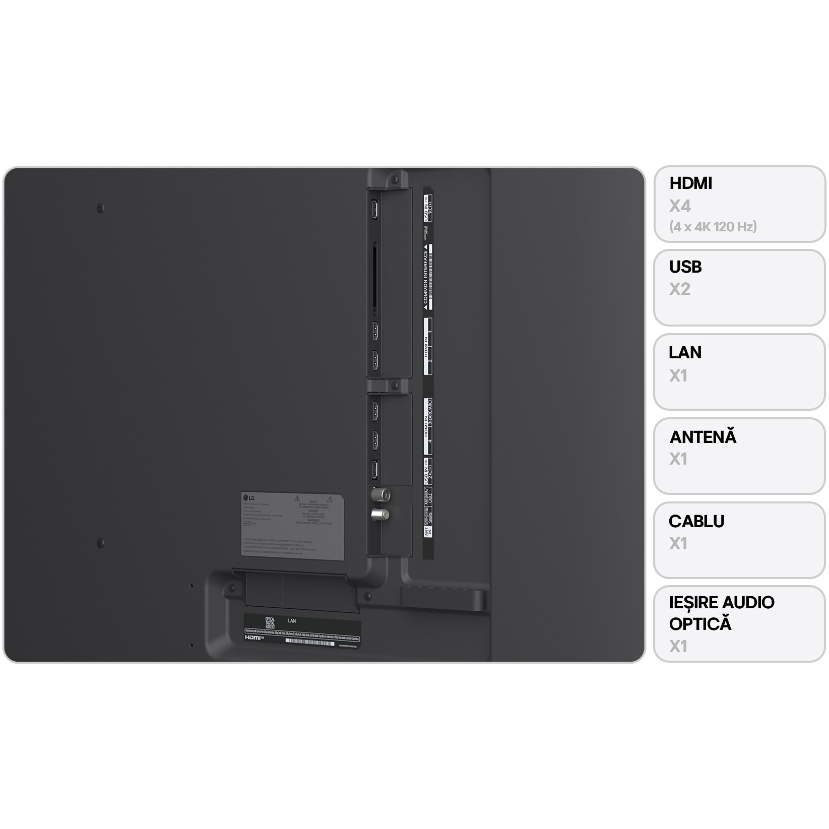 Televizor LG QNED evo 75QNED85A3C, 189 cm, Smart, 4K Ultra HD, 100 Hz, Clasa D (Model 2025)