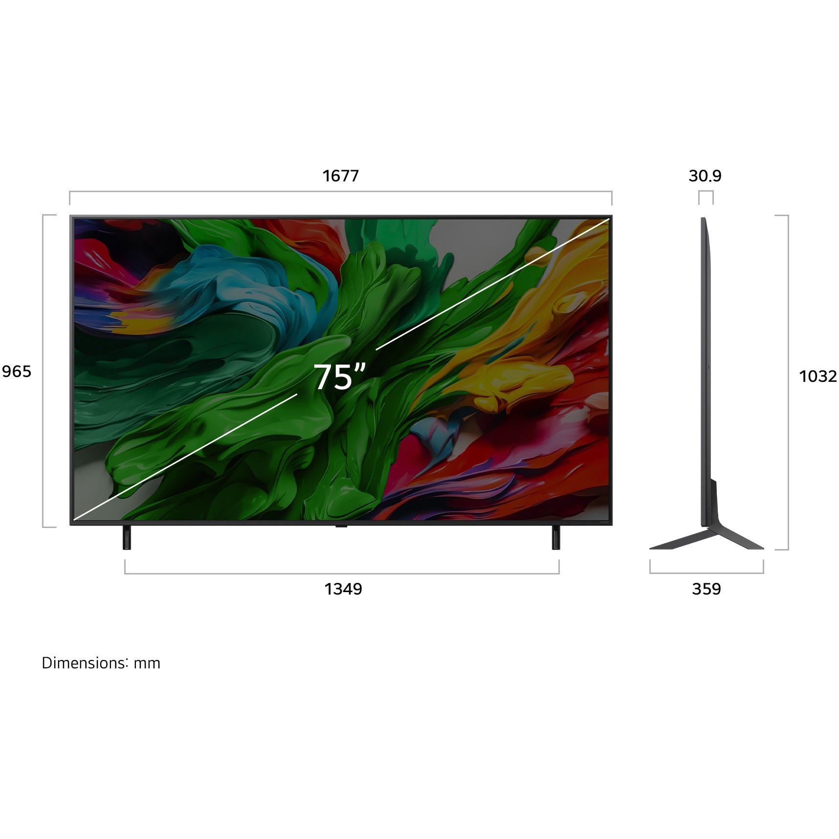 Televizor LG QNED evo 75QNED85A3C, 189 cm, Smart, 4K Ultra HD, 100 Hz, Clasa D (Model 2025)