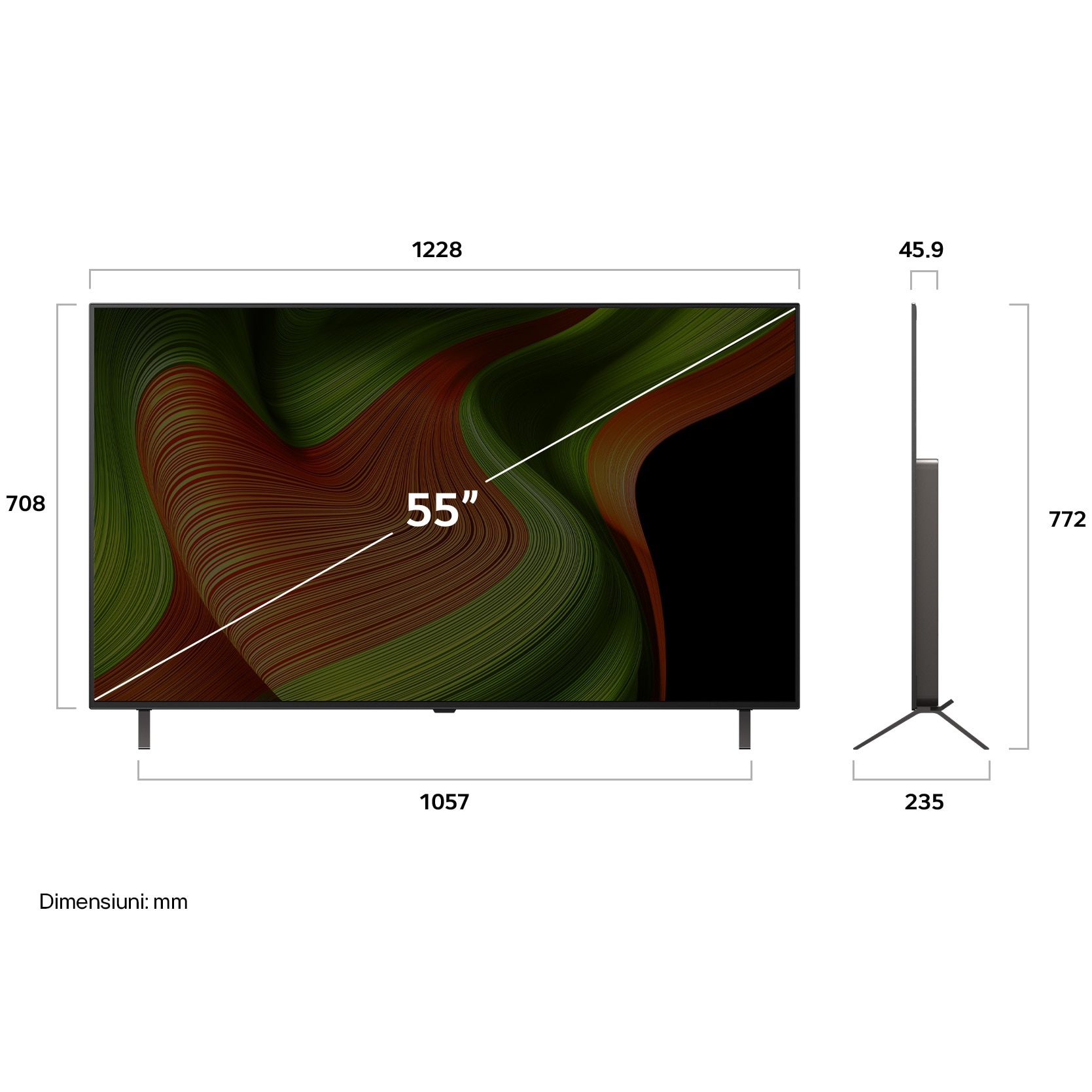 Televizor LG OLED 55B53LA, 139 cm, Smart, 4K Ultra HD, 100 Hz, Clasa F (Model 2025)