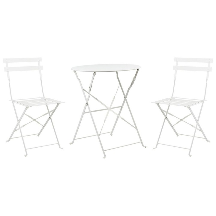 Set mobilier de gradina Fiori Metal Alb