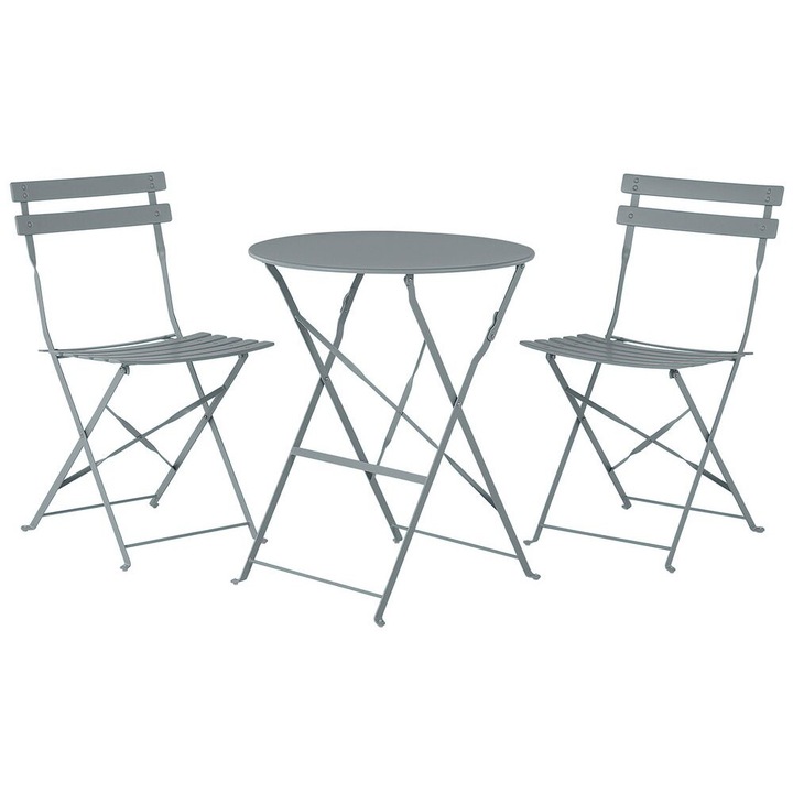 Set mobilier de gradina Fiori Metal Gri