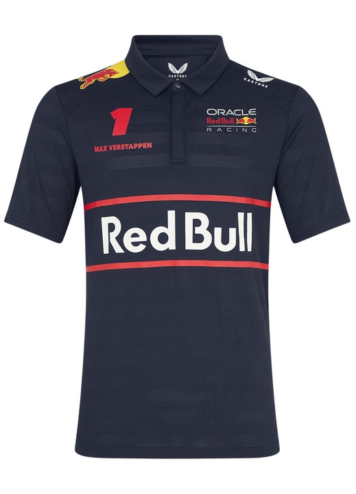 Tricou polo Red Bull Racing F1 Max Verstappen 2025, Barbati, Bleumarin, Bleumarin