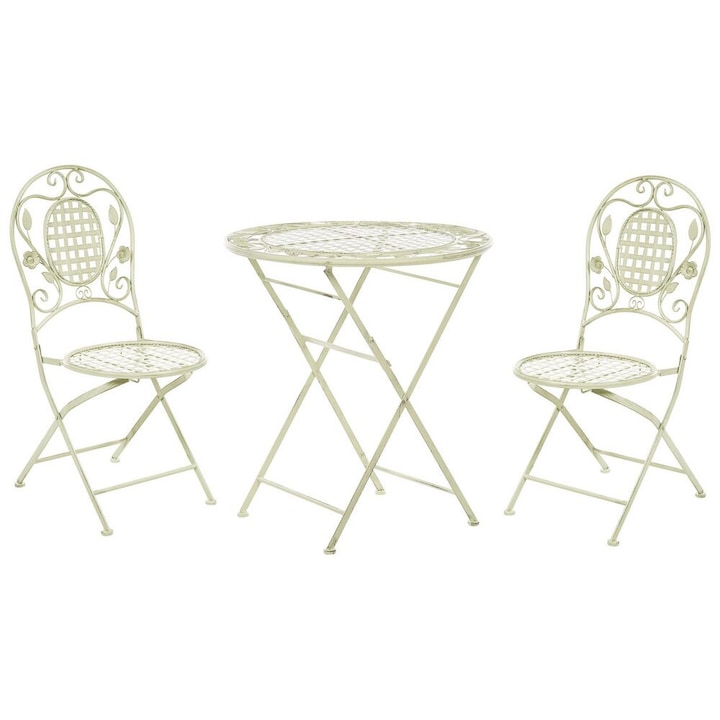 Set mobilier de gradina Pliabil Bivio Metal Verde deschis