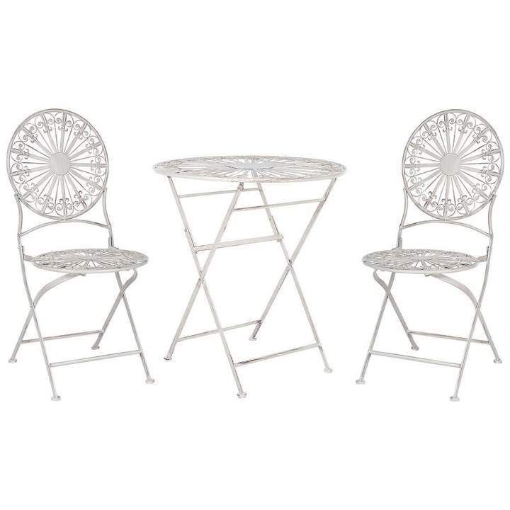 Set mobilier de gradina Scafa Metal Alb