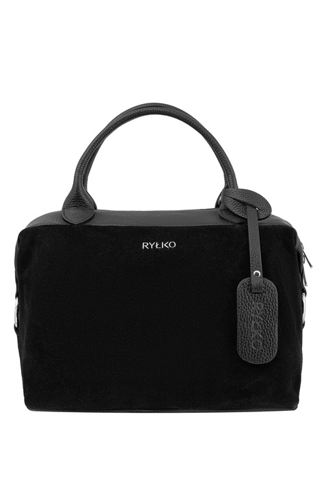 RYŁKO, Geanta duffle mini din piele, Negru