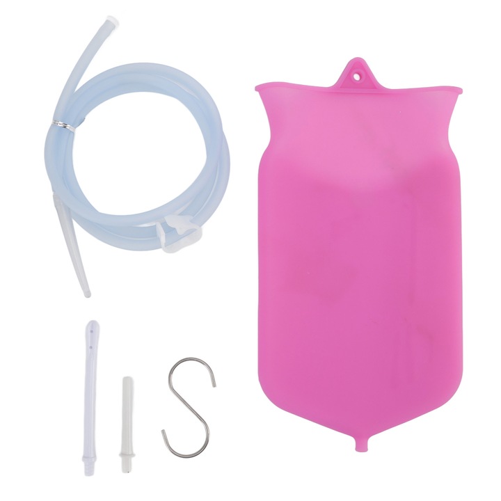 Kit de irigare pentru curatarea colonului, Enforose, design ergonomic, silicon fara miros, pentru acasa