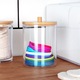 Set De Recipiente Pentru Betisoare Si Dischete Cosmetice, Vilde, Acril Transparent, 2 Bucati, Dimensiuni 7x10 cm Si 7x18 cm, Cu Capace Din Bambus, Depozitare Igienica, Functie De Dozare