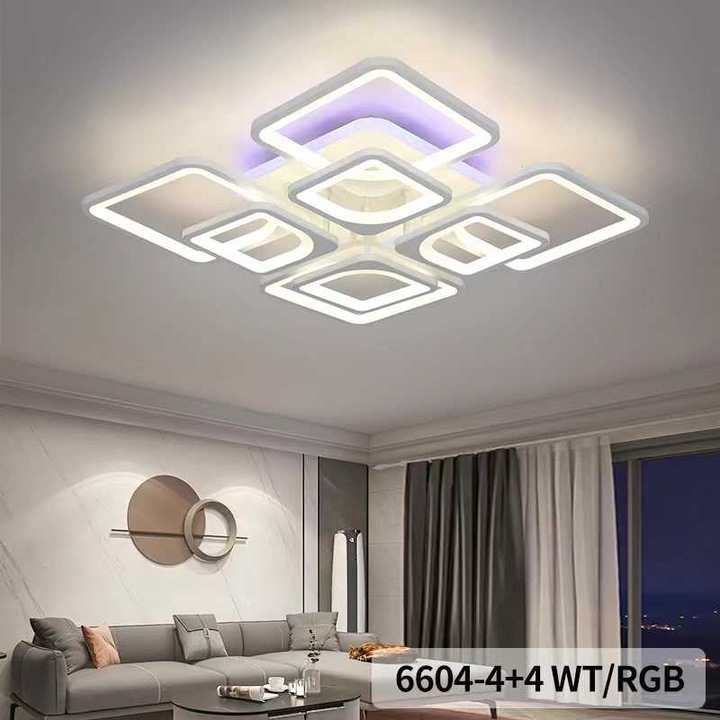 Lustra Sueva® LED RGB cu Telecomanda wifi 2.4G cu lumina/rece/calda/neutra intensitate reglabila
