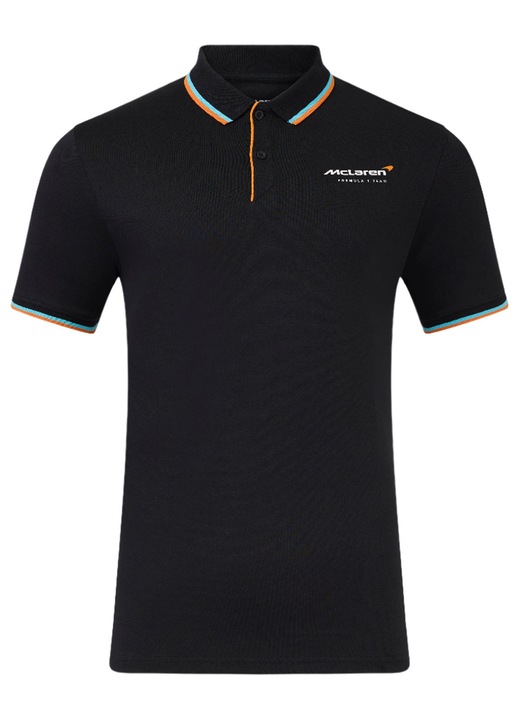 Tricou polo McLaren F1 Core Essentials 2025, Barbati, Negru, Negru