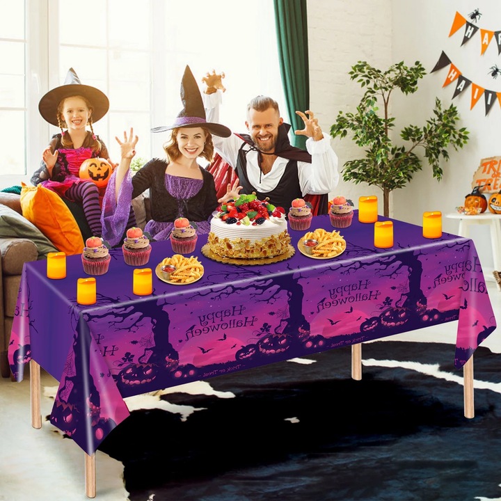 YANYXR Halloween terítő, eldobható, téglalap alakú, többszínű, 137x274cm