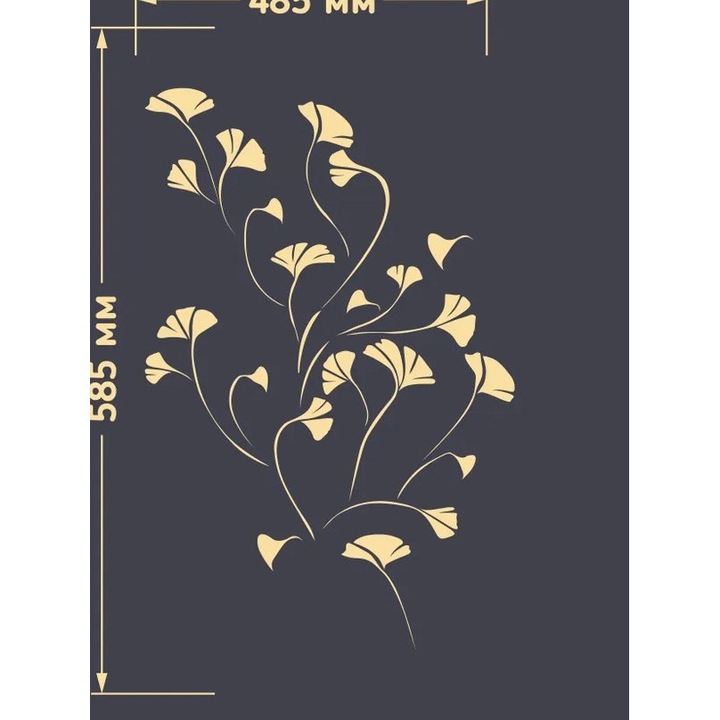 Sablon Perete vopsire, tencuiala „Ginkgo 2" dimensiune 585x485mm grosime 0, 7mm ozon model MXSP7368