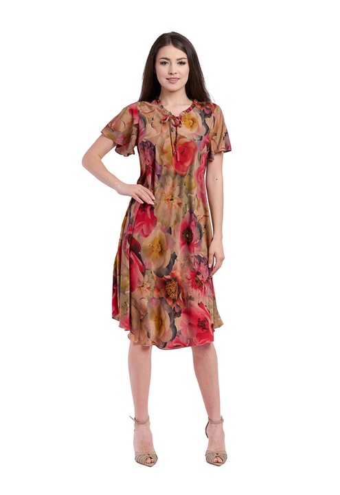 Rochie 914, Rosu/Bej