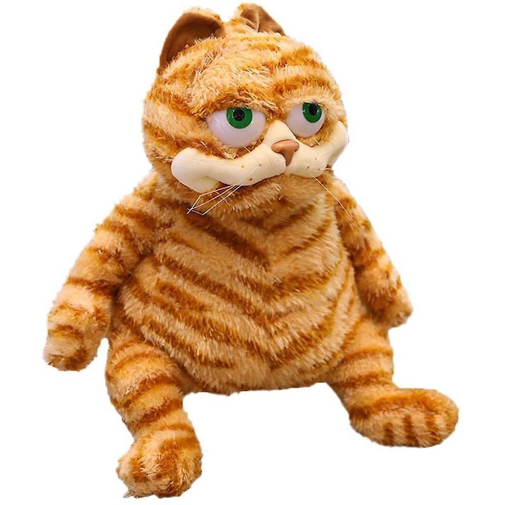 Jucarie de plus, pisica Garfield, 30cm, umpluta cu bumbac, maro