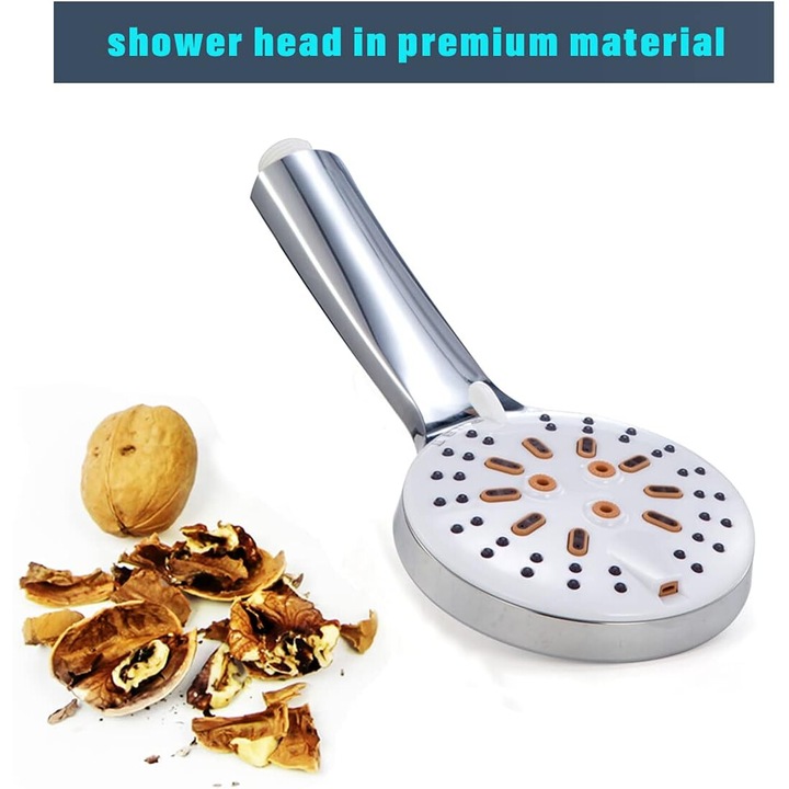 Cap de dus portabil cu 7 viteze, cromat, anti-calcar, economisire apa, dimensiune universala