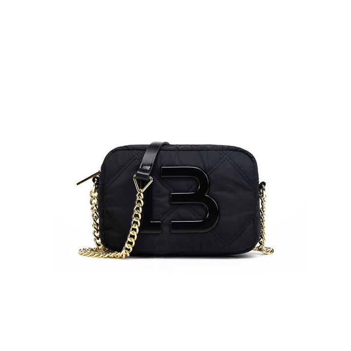 Női táska, crossbody modell, nejlon, 19x6.5x13 cm, fekete