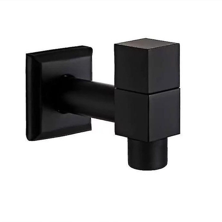 Fali mosógép csap, fekete, sárgaréz, fürdőszobai és kerti használatra