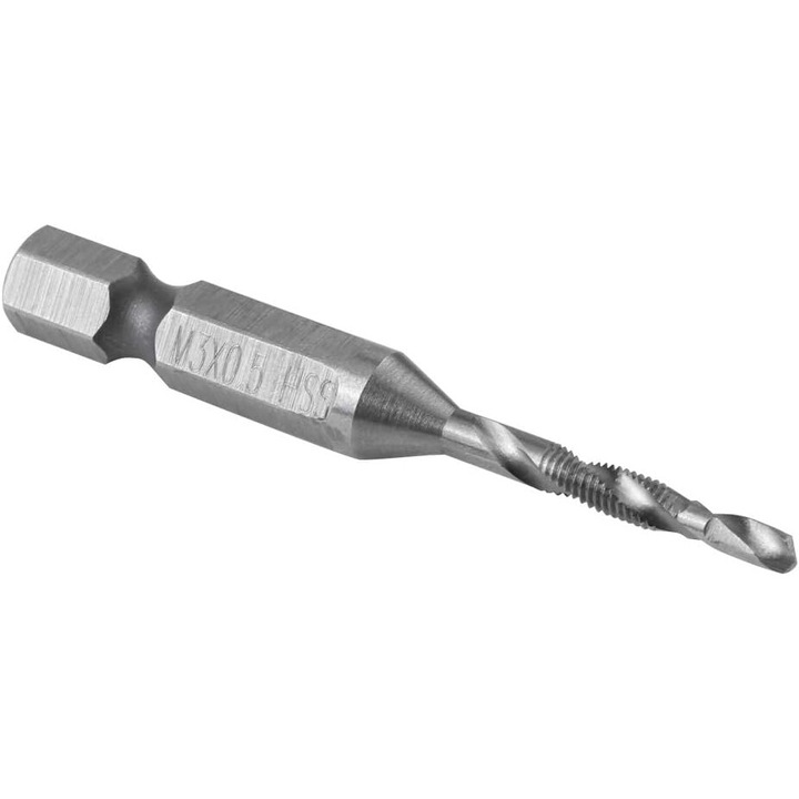 Tija filetata hexagonala M3, set de 3, din otel de mare viteza, rezistenta la rugina, 55mm x 2.5mm x 6.35mm