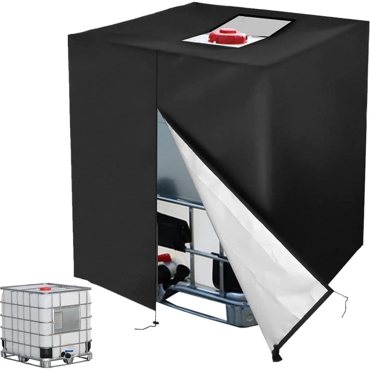 Védőhuzat 1000L-es IBC tartályhoz, vízálló, UV-álló, 120x100x116cm, újrahasználható szett