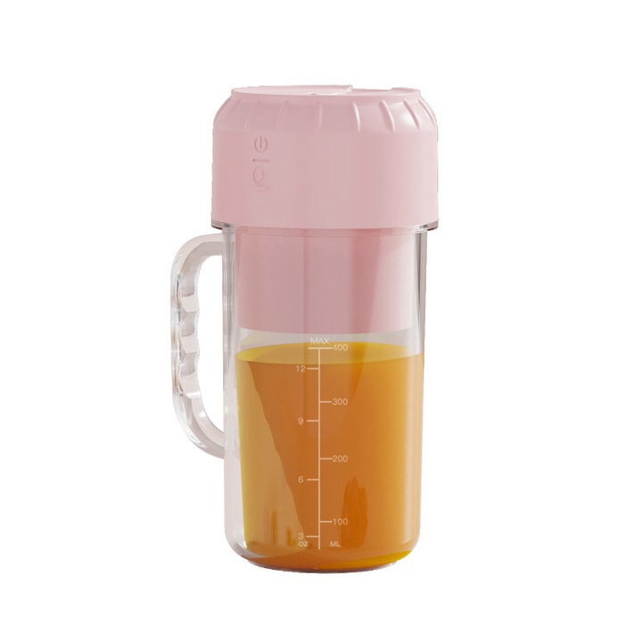 Преносима сокоизстисквачка, 400ML, 10 остриета, безжична, розова