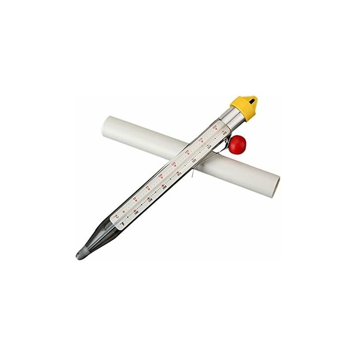 Термометър за хладилник, 20.8x1.8см, стъкло, с предпазна капачка, годна за консумация течност, без живак