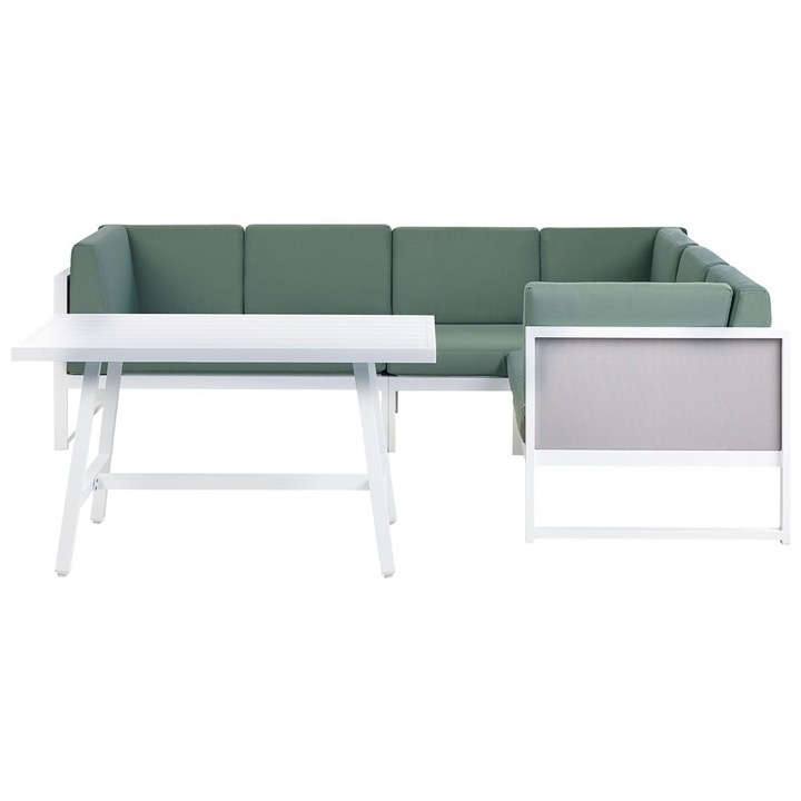 Set coltar pentru gradina cu 6 locuri Castella/fratte Stanga Metal Verde