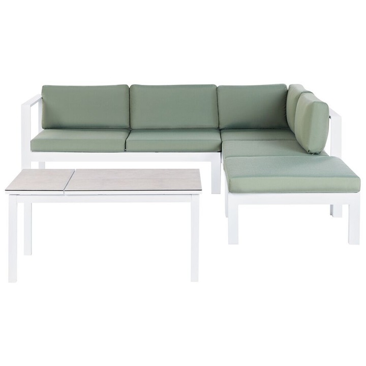 Set coltar pentru gradina cu 5 locuri Messina Stanga Metal Verde