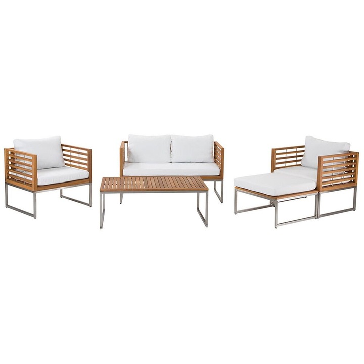 Set lounge pentru gradina cu 4 locuri Bermuda Lemn de acacia Maro